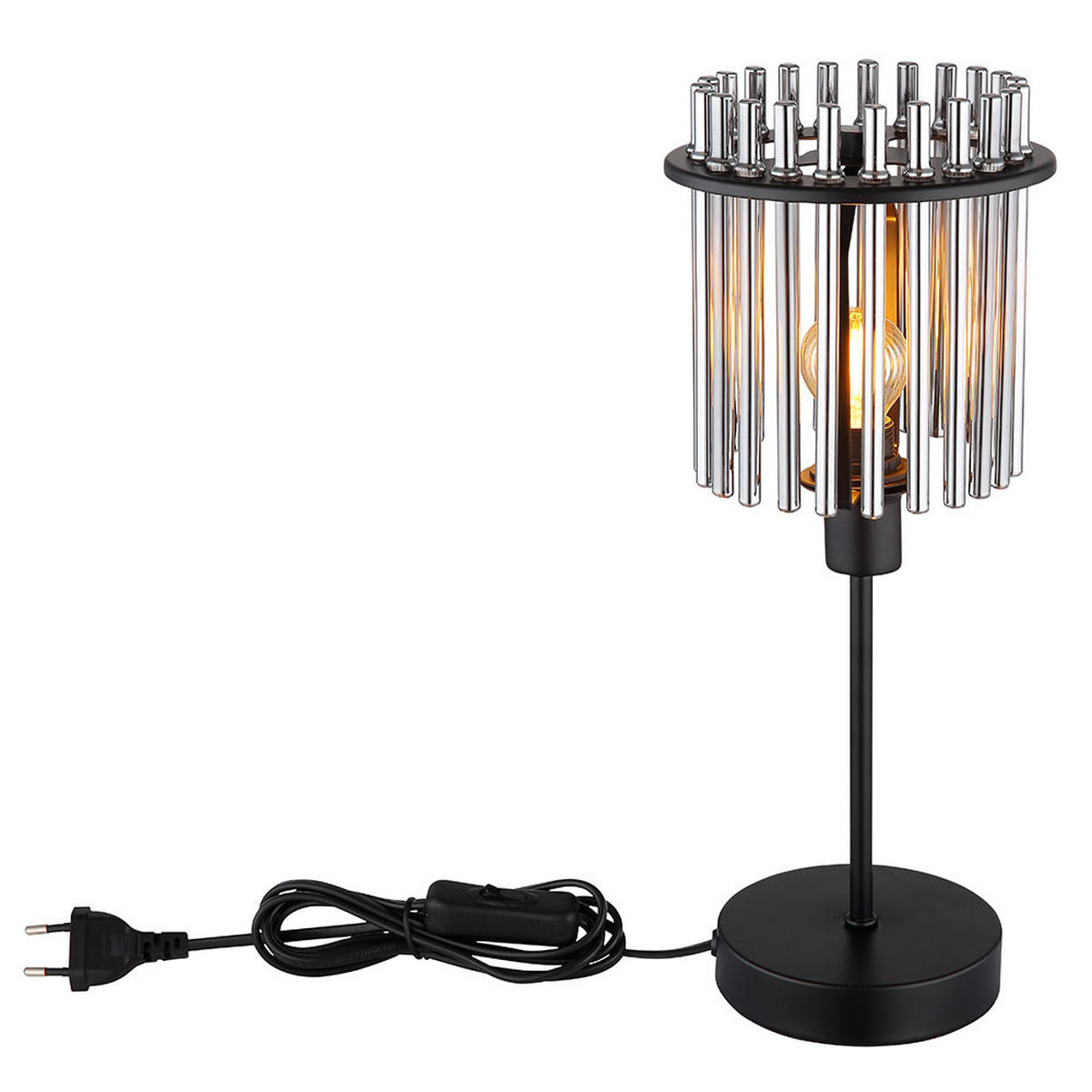 LED TISCHLEUCHTE Gorley Metall Grau - Schwarz, Glas (15/15/37.5cm) - Globo Lighting