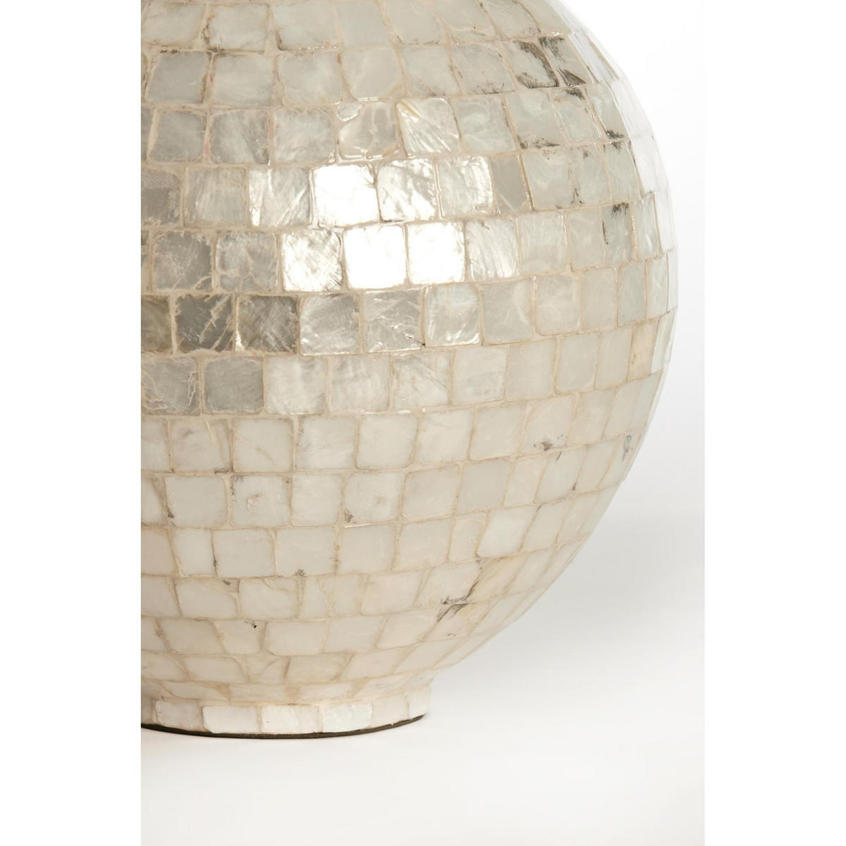 VASE Elorza Weiß 28/28/35 cm - Weiß, Holz (35cm) - Light & Living