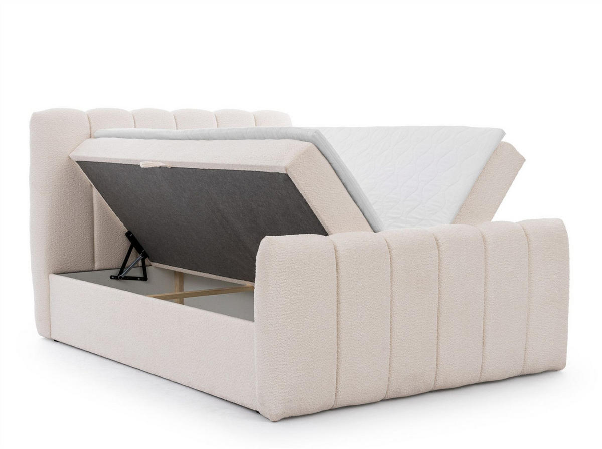 BOXBETT Denis - Creme, Holzwerkstoff/Textil (200/200cm) - Fun Möbel