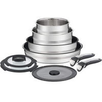 PFANNENSET L9070 Ingenio 9-teilig Bratpfannen Schmorpfannen Stieltöpfe Silber - Silbereichenfarben, Metall - Tefal