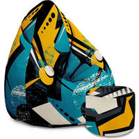 SITZSACK PEARSHAPE MIT FUßSTÜTZE Velvet 2-tlg Abstract Yellow M - Dunkelgelb, Textil (70/120/70cm) - Dreamroots