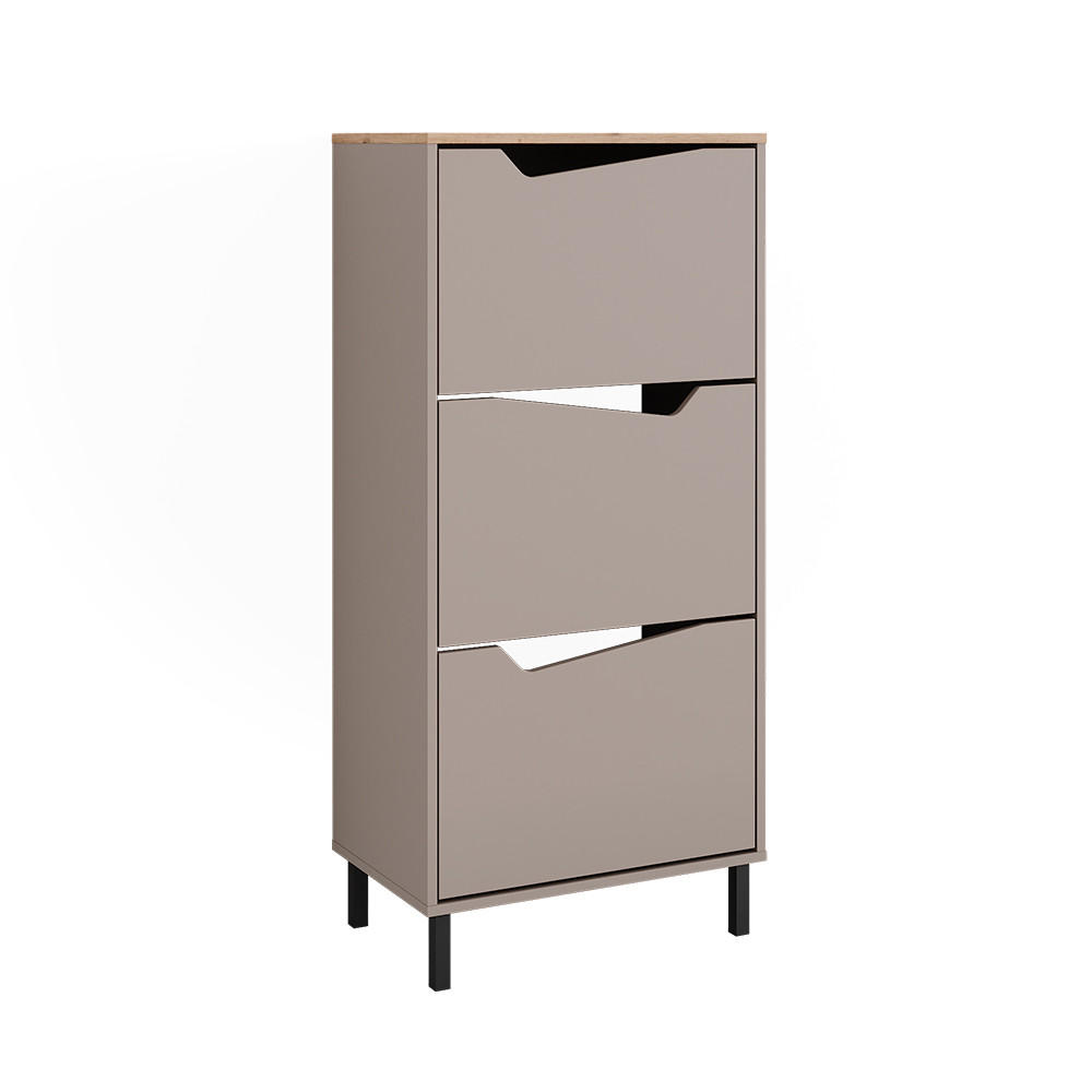 BOTNÍK NA BOTY Marelle Béžový dub/Artisan - světle šedá/šedobéžová, kompozitní dřevo (60/129.5/38cm) - Vicco