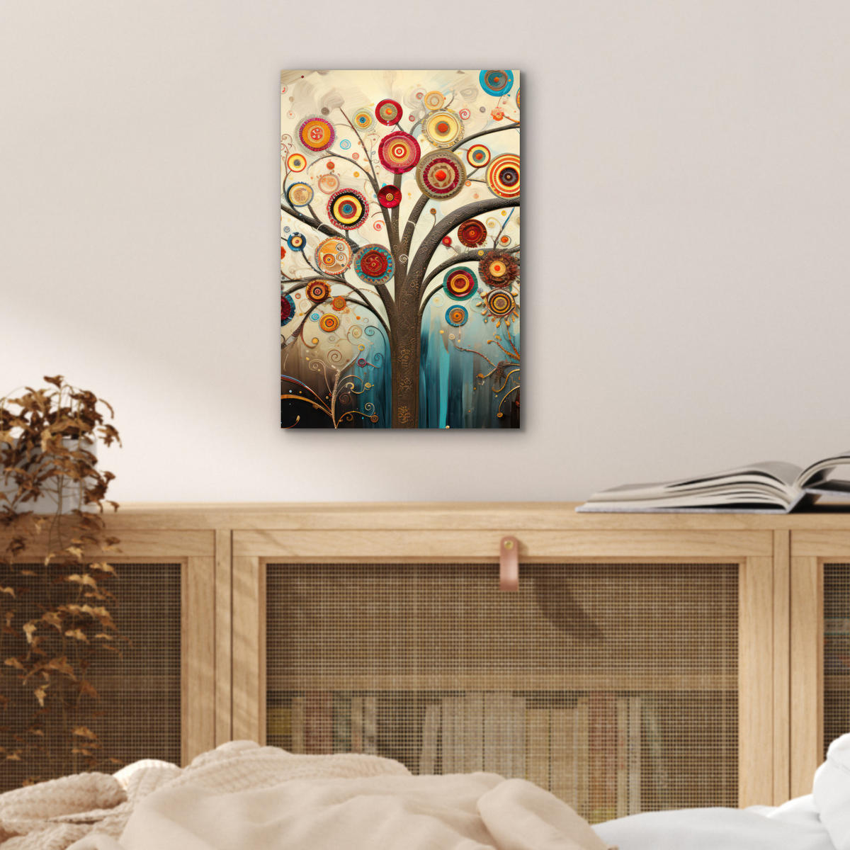 KOVOVÝ OBRAZ Strom - Strom života - Farba 20x30 cm - hnedá, kov (20/30cm) - MuchoWow