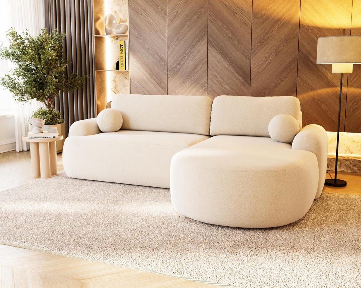 ECKSOFA L Form OLIO Beige - Creme, Holzwerkstoff (261/177cm) - Compleo24