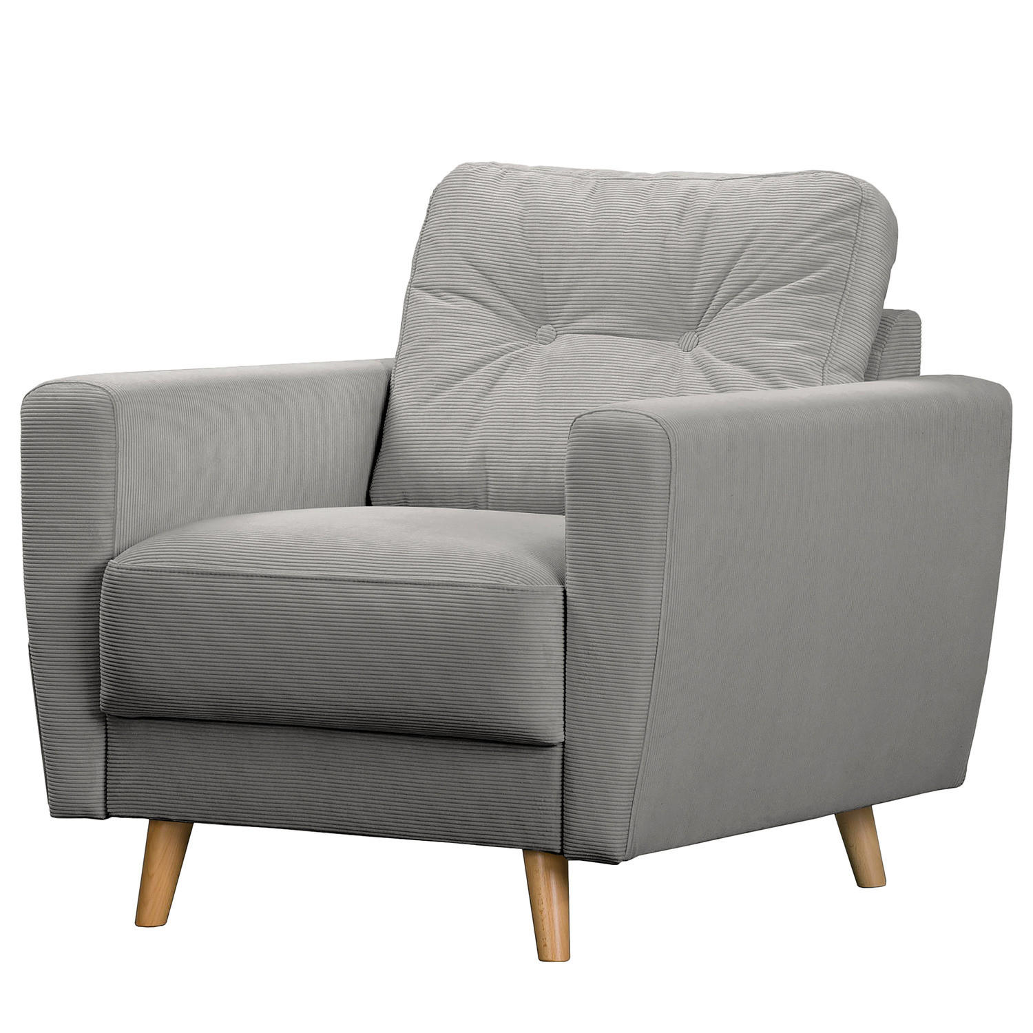 SESSEL - Braun/Grau, Holz/Textil (80/90/87cm) - home24