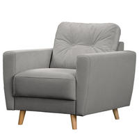SESSEL - Braun/Grau, Holz/Textil (80/90/87cm) - home24