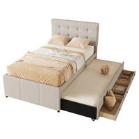 POLSTERBETT 90x200 cm Rollbett beige - Beige, Textil (90/200cm) - LEBENLANG