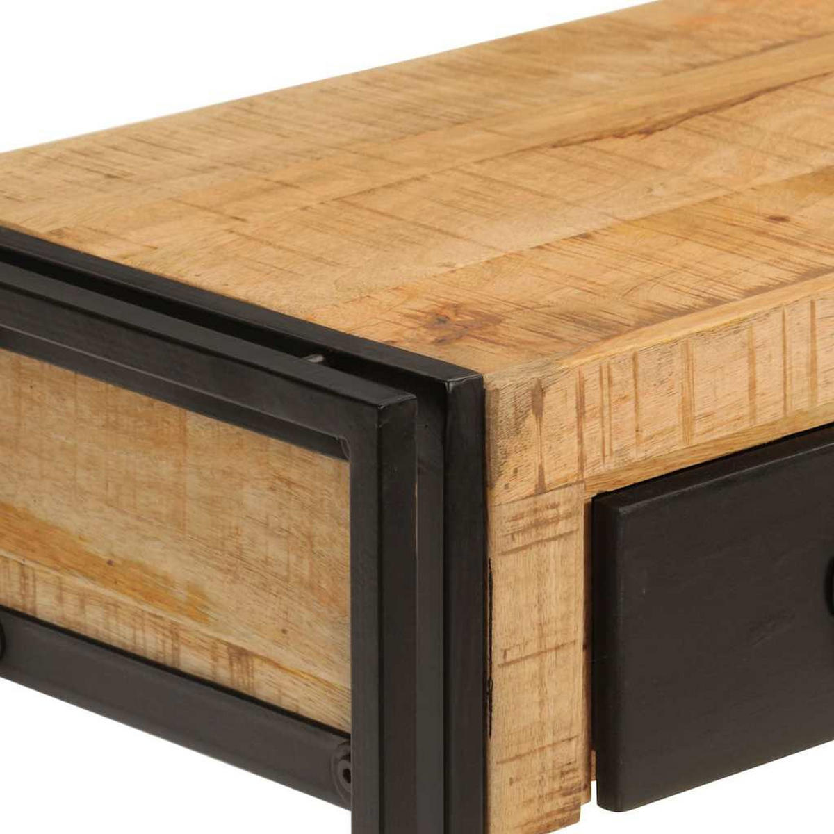 KONSOLENTISCH 110/30/76 Cm Massivholz Mango - Schwarz, Holz (110/30/76cm) - vidaXL