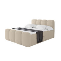BOXBETT mit Matratze H4 - NINA-Z - 160x200 cm Dunkelbeige - Baltimorefarben, Holzwerkstoff (160/200cm) - ALTDECOR