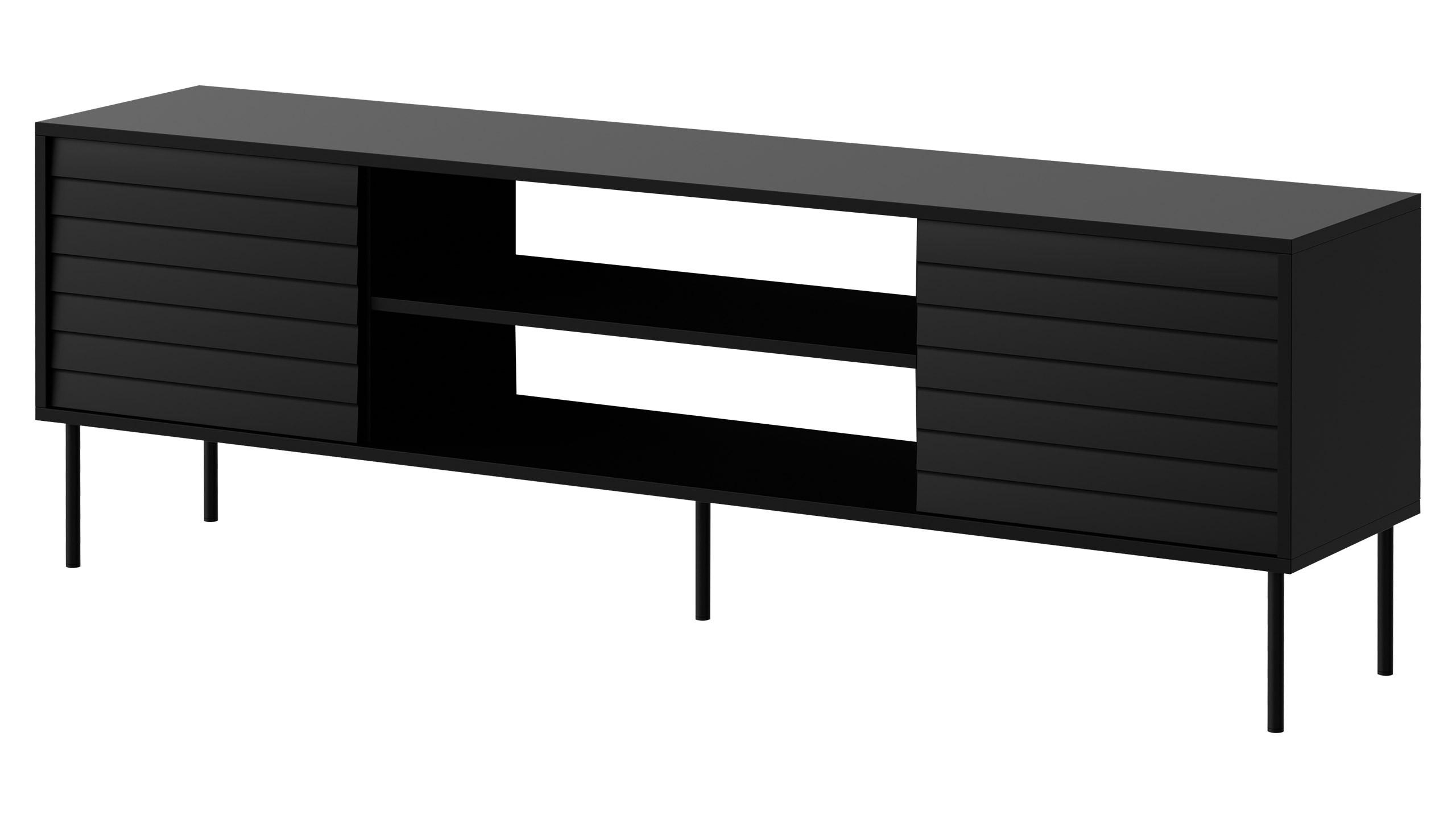 TV-LOWBOARD Cortina 180 EF - Schwarz, Holzwerkstoff/Metall (180/60/40cm) - MIRJAN24