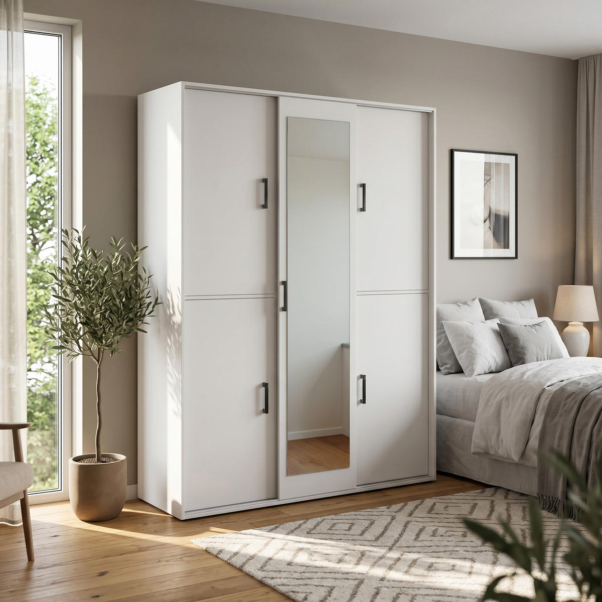 GARDEROBENSCHRANK BENVENO 150/21040 Modern Garderobenschrank Weiß - Weiß, Holzwerkstoff (150/210/40cm) - MASSENO