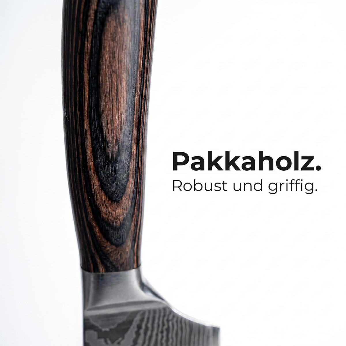 KÜCHENKOMPANE Profi Messer-Set 8-tlg. – Edelstahl Küchenmesser mit Pakkaholz-Griffen - Braun, Holz/Metall - Küchenkompane