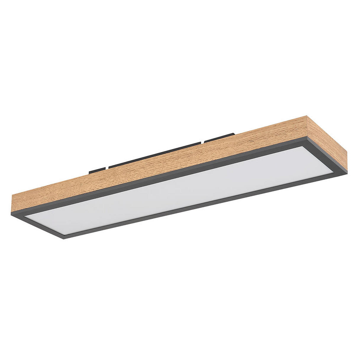 LED DECKENLEUCHTE Holzoptik Braun - Braun, Metall (60/15/3cm) - Globo Lighting