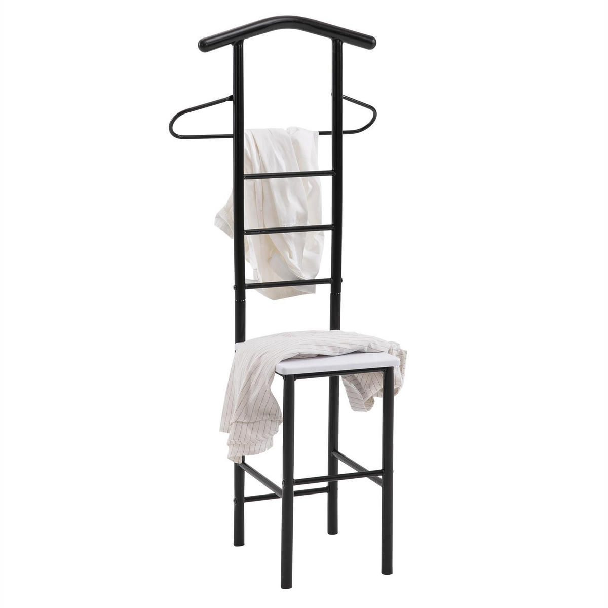 HERRENDIENER JIVO - Schwarz/Weiß, Metall (53/121/47cm) - CARO-Möbel