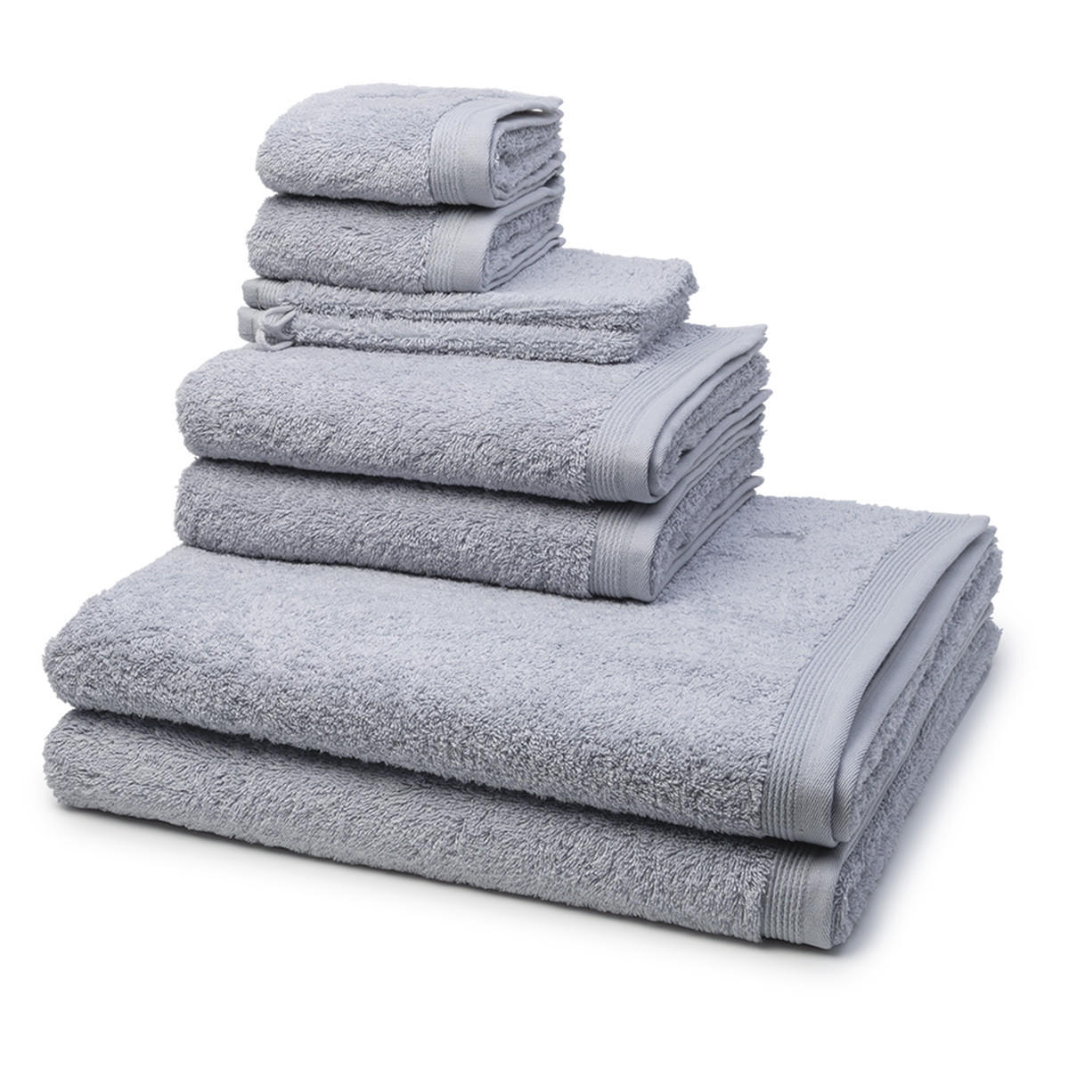 FROTTIERSET Superwuschel 8-teilig - Hellgrau, Textil (50/100cm) - MÖVE