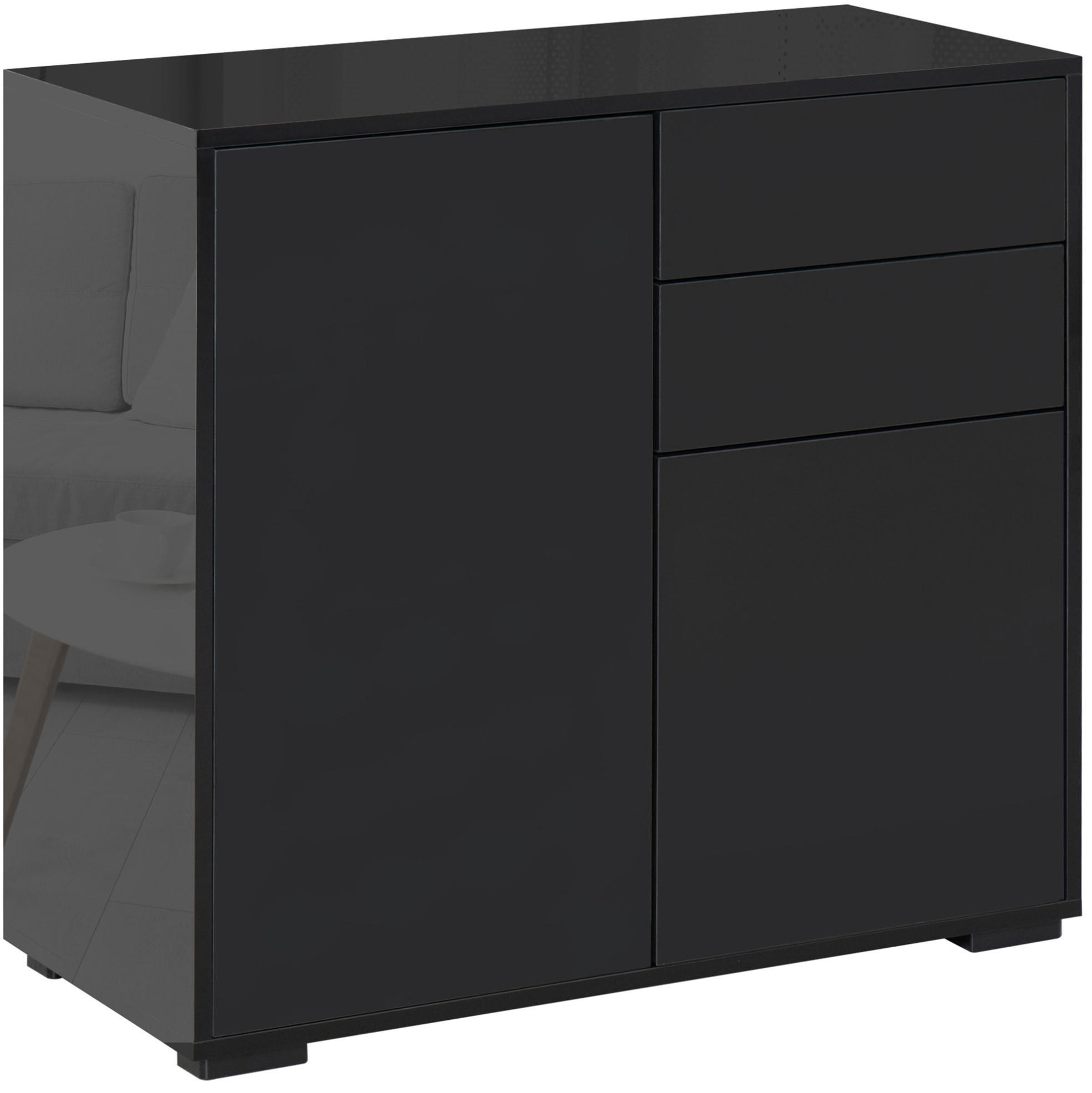 Okmyhome Sideboard Schwarz 36x74x79 cm