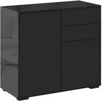 SIDEBOARD 79/36/74 cm Schwarz aus Holzwerkstoff mit verstellbarem Regal - Schwarz, Holzwerkstoff (36/74/79cm) - OKMYHOME