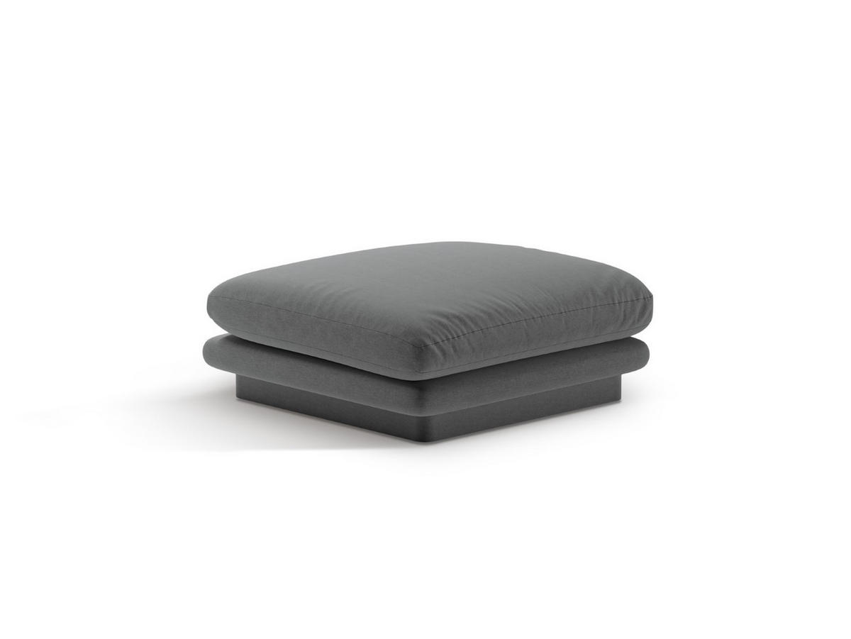 POUF Torino aus strukturiertem Stoff dunkelgrau - Dunkelgrau, Textil (80/41/80cm) - Micadoni