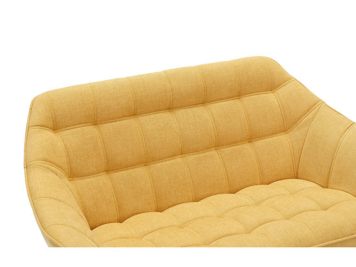 SOFA 2-Sitzer - Stoff - Senfgelb - CASERTA - Gelb, Textil (127/77/73cm) - Vente-Unique