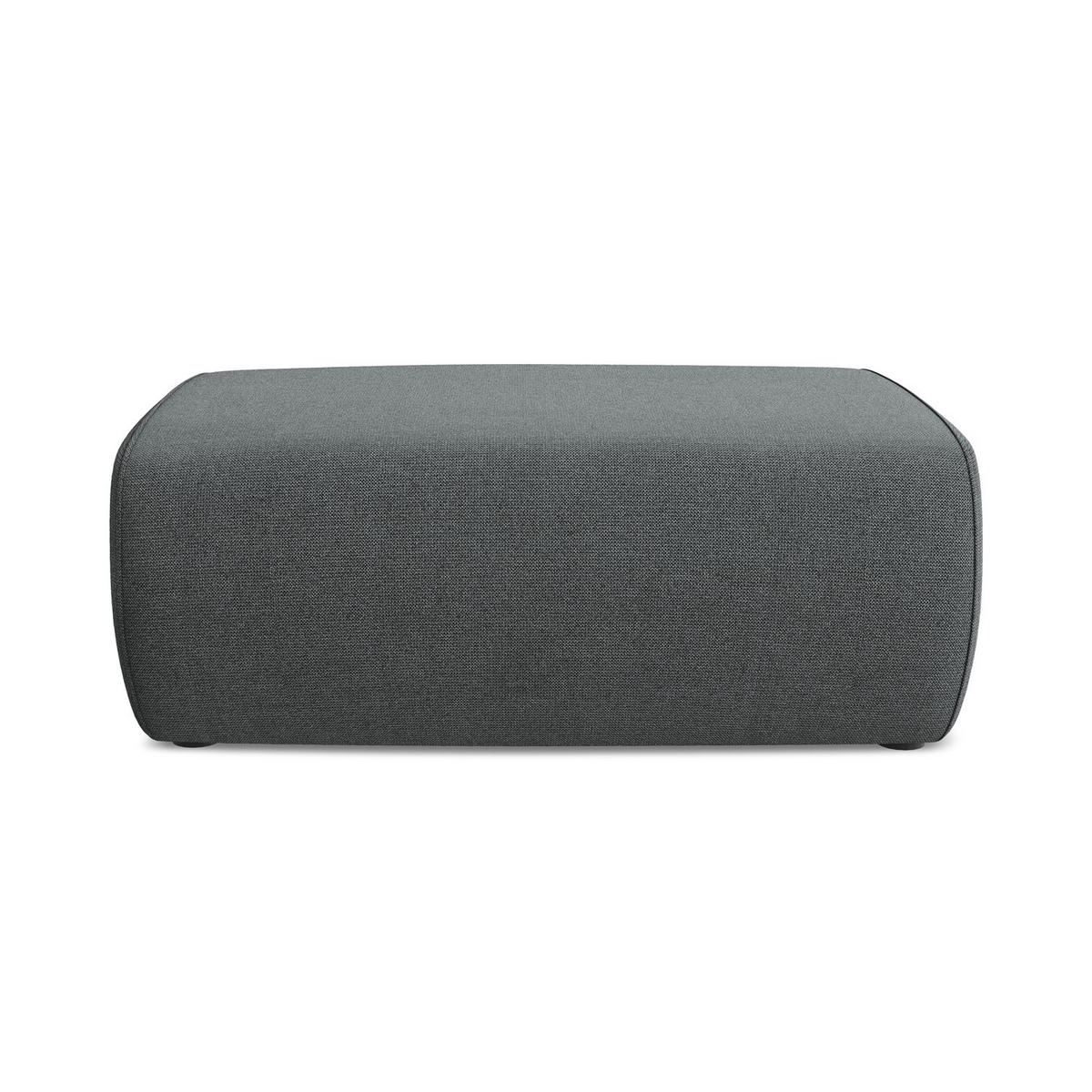 POUF Strukturstoff Stoff Grau - Schwarz/Grau, Kunststoff/Textil (102/40/62cm) - LaMiaSofa