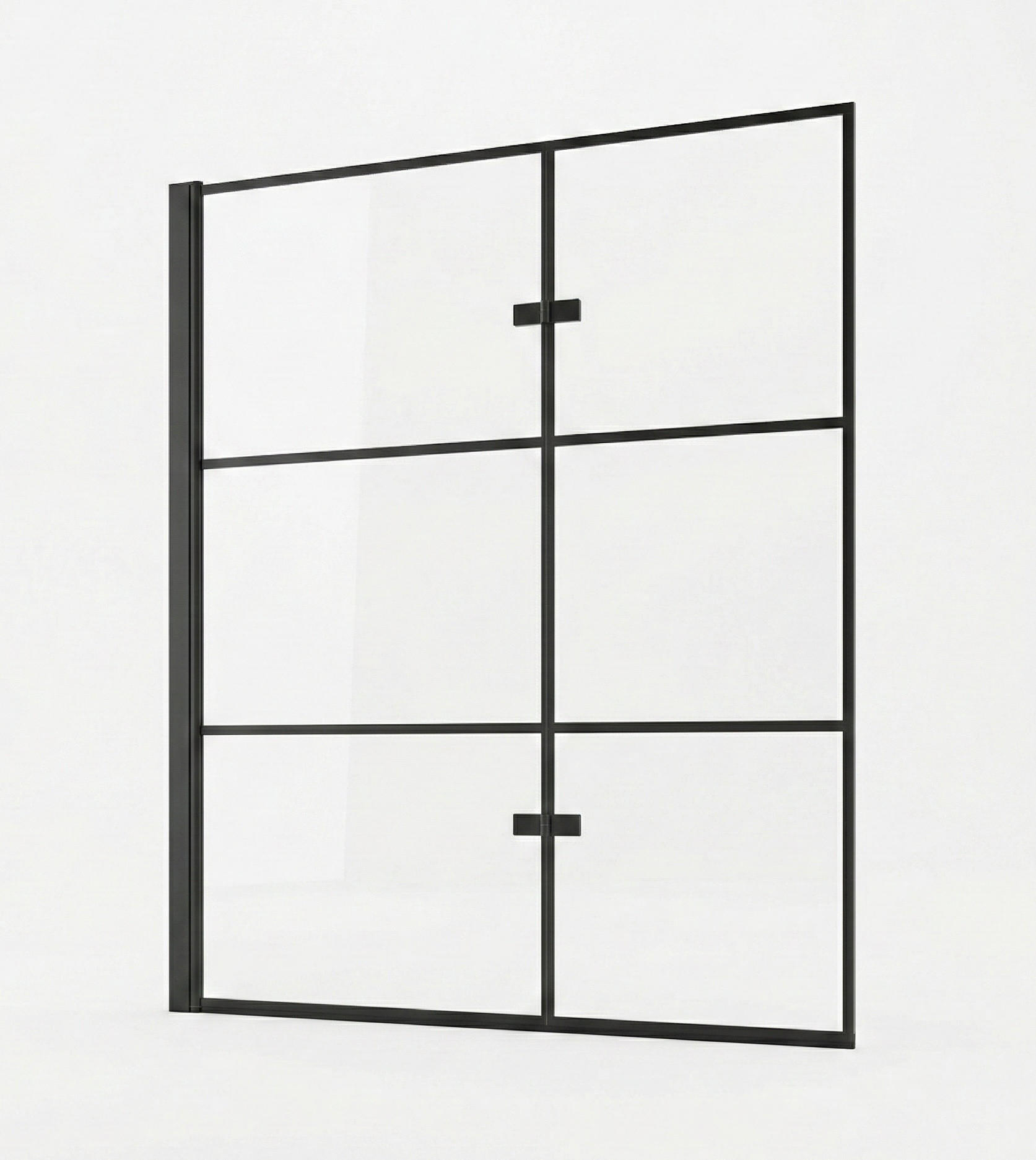 BADEWANNE Berkan 2 Teile cm Schwarz - 110 x 140 cm - Schwarz, Glas (110/140cm) - Badplaats