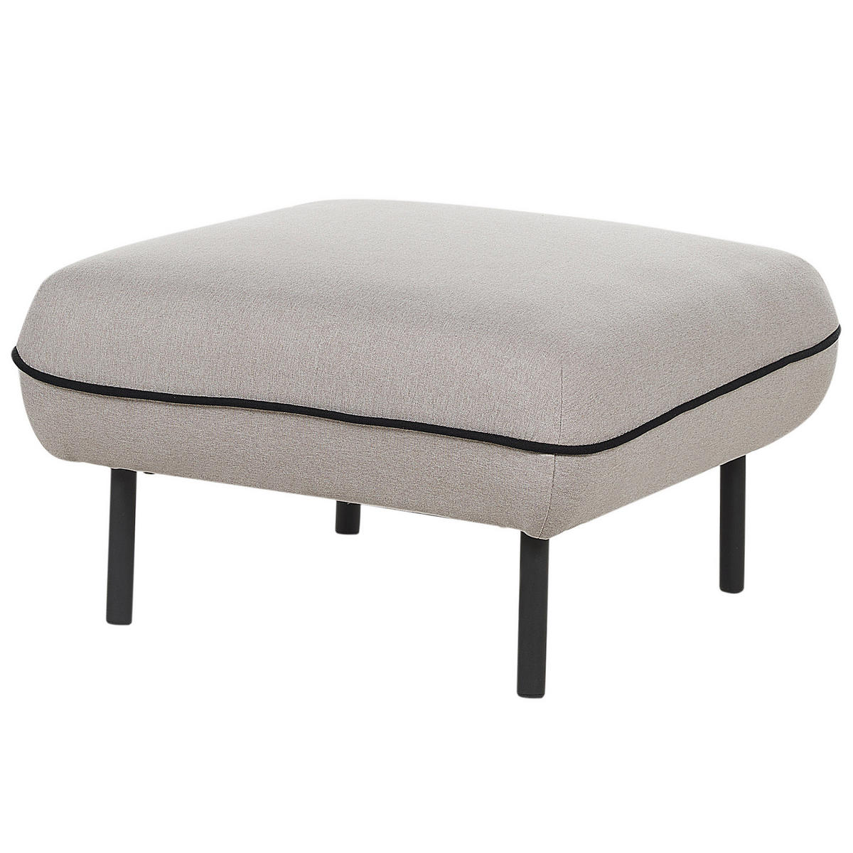 3-SITZER-SOFA hellgrau/schwarz mit Ottomane Tonsberg - Schwarz/Grau, Textil (198/78/85cm) - Beliani