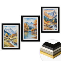 WANDBILDER 3er-Set - 20x30 cm Schwarzer Rahmen - Herbstliche Berge, Flusshäuser - Schwarz, Kunststoff (20/30cm) - ArtPrintCave