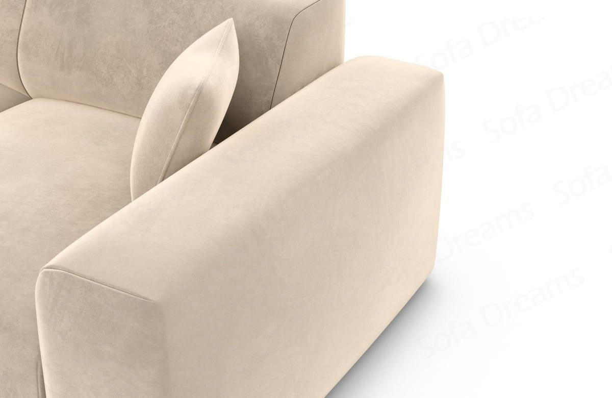 WOHNLANDSCHAFT Genova Beige Samtstoff - Beige, Kunststoff (326/70/263cm)