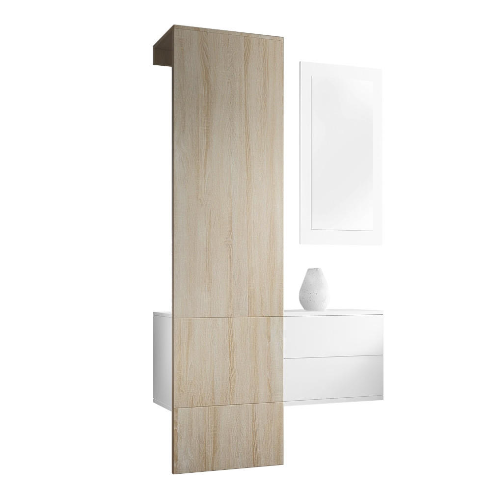 GARDEROBE Carlton Paneel in Eiche sägerau - Eiche San Remo, Holzwerkstoff (105/193/35cm) - Vladon