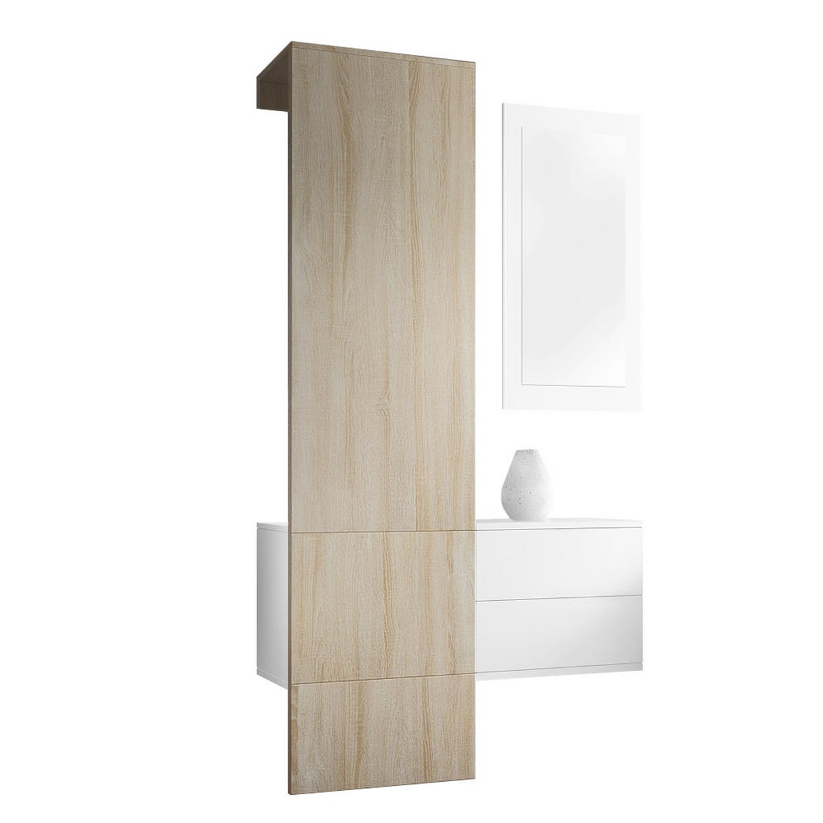 GARDEROBE Carlton Paneel in Eiche sägerau - Eiche San Remo, Holzwerkstoff (105/193/35cm) - Vladon