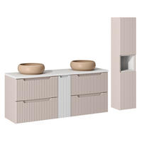 KOUPELNOVÝ NÁBYTEK 140cm Riva 2er-Set Kašmír - béžová, kompozitní dřevo (140/57/40cm) - Petits-meubles