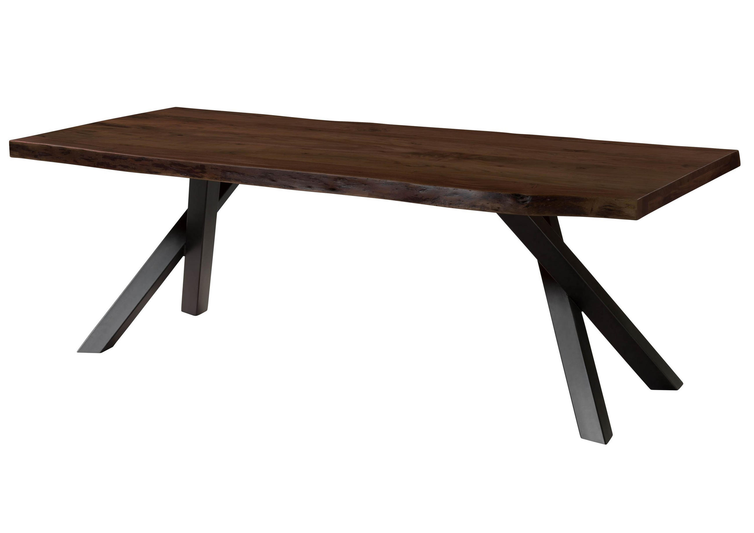 BAUMTISCH Akazie 200x100x76 braun lackiert / A-Gestell anthrazit matt FREEFORM 5 - Anthrazit/Braun, Holz (200/100/76cm) - Massivmoebel24