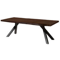 BAUMTISCH Akazie 220x100x76 braun lackiert / A-Gestell anthrazit matt FREEFORM 5 - Anthrazit/Braun, Holz (220/100/76cm) - Massivmoebel24