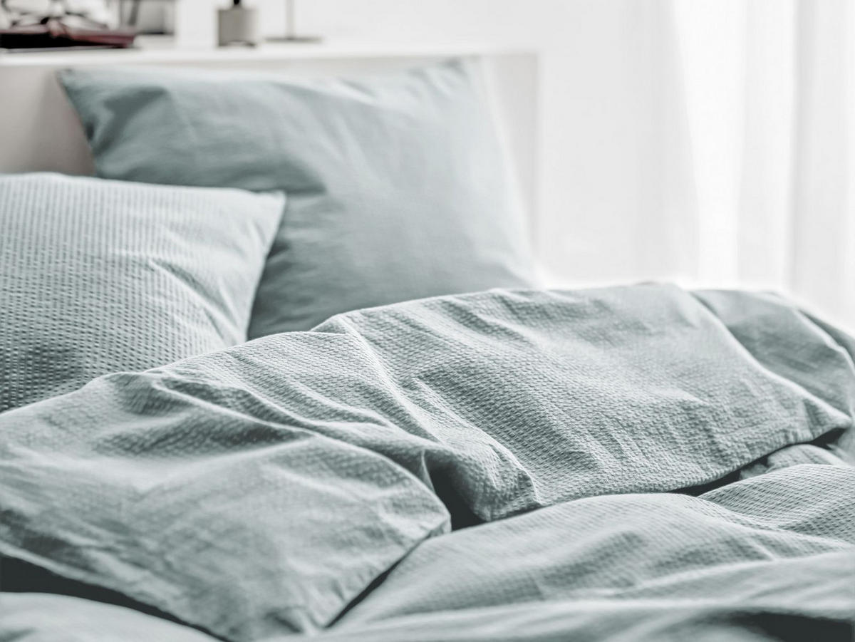 BETTWÄSCHE Wave türkis 135/200 cm Bio-Baumwolle - Türkis, Textil (135/200cm) - Södahl