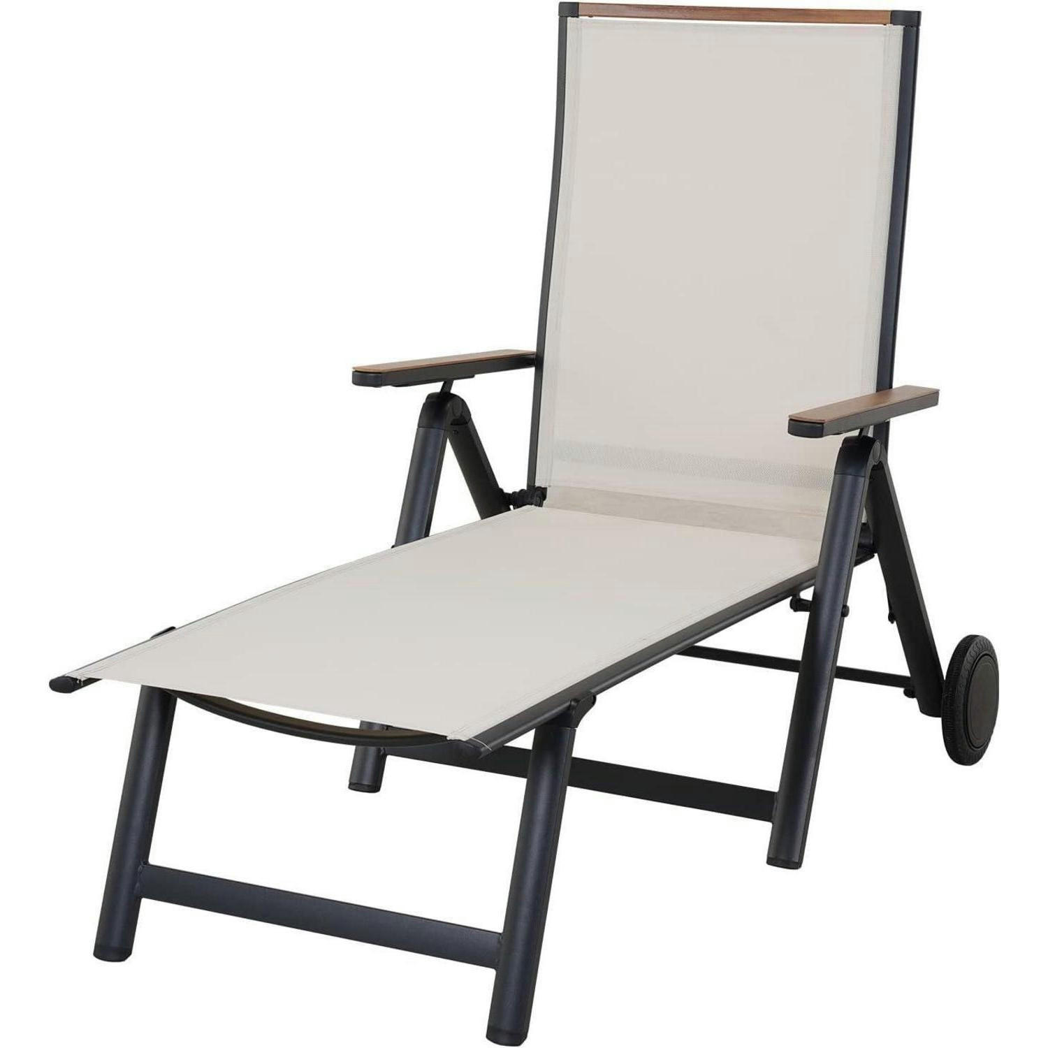 LIEGESTUHL Aluminium Beige 6-fach verstellbar - Beige, Metall (130/108/70cm)