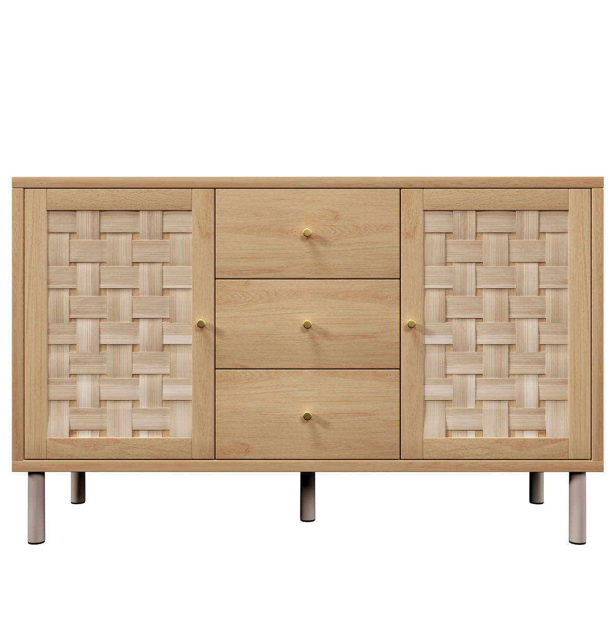 KOMMODE 120/40/75 cm aus Holz mit höhenverstellbaren Einlegeböden Eichefarben - Nussbaumfarben, Holzwerkstoff (120/70/40cm) - Modenvie