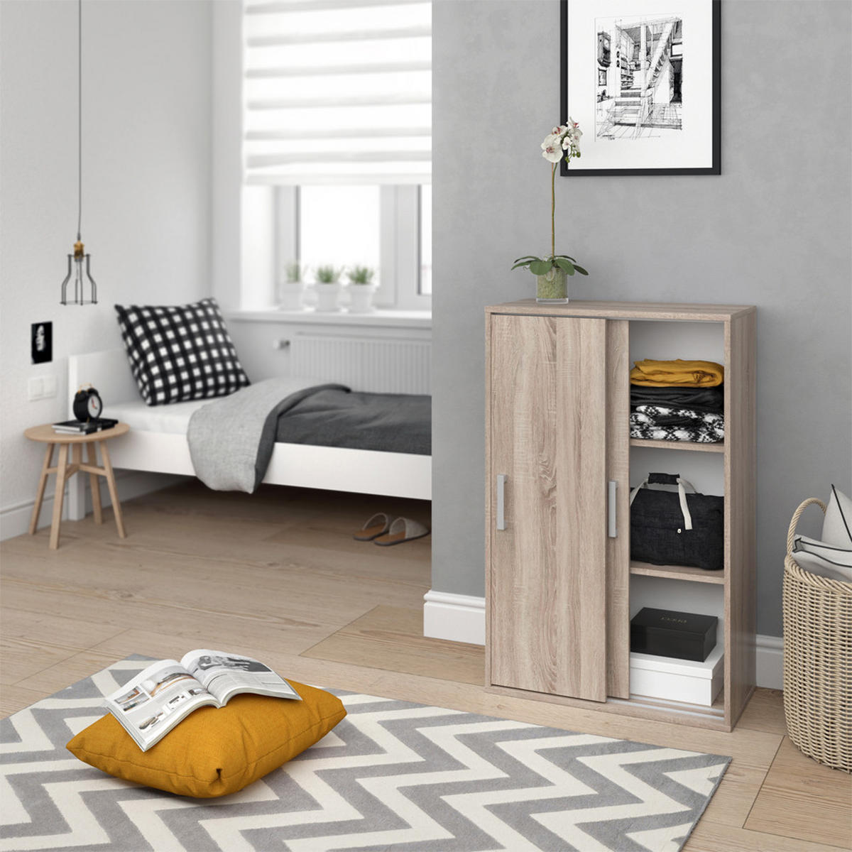 GARDEROBENSCHRANK Falk Sonoma 68 x 108.5 cm - Sonoma Eiche, Holzwerkstoff (68/108.5/33cm) - Vicco