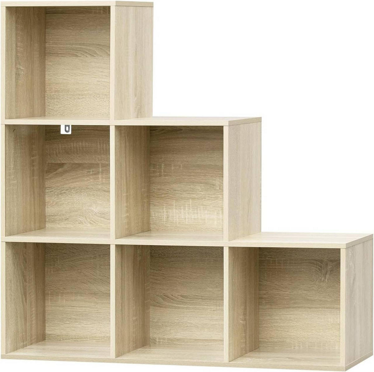 REGALE Bücherregal mit 6 Fächern, 90,5x90,5x30 cm, Helle Eiche - Eichefarben, Holzwerkstoff (90.5/90.5/30cm) - Woltu