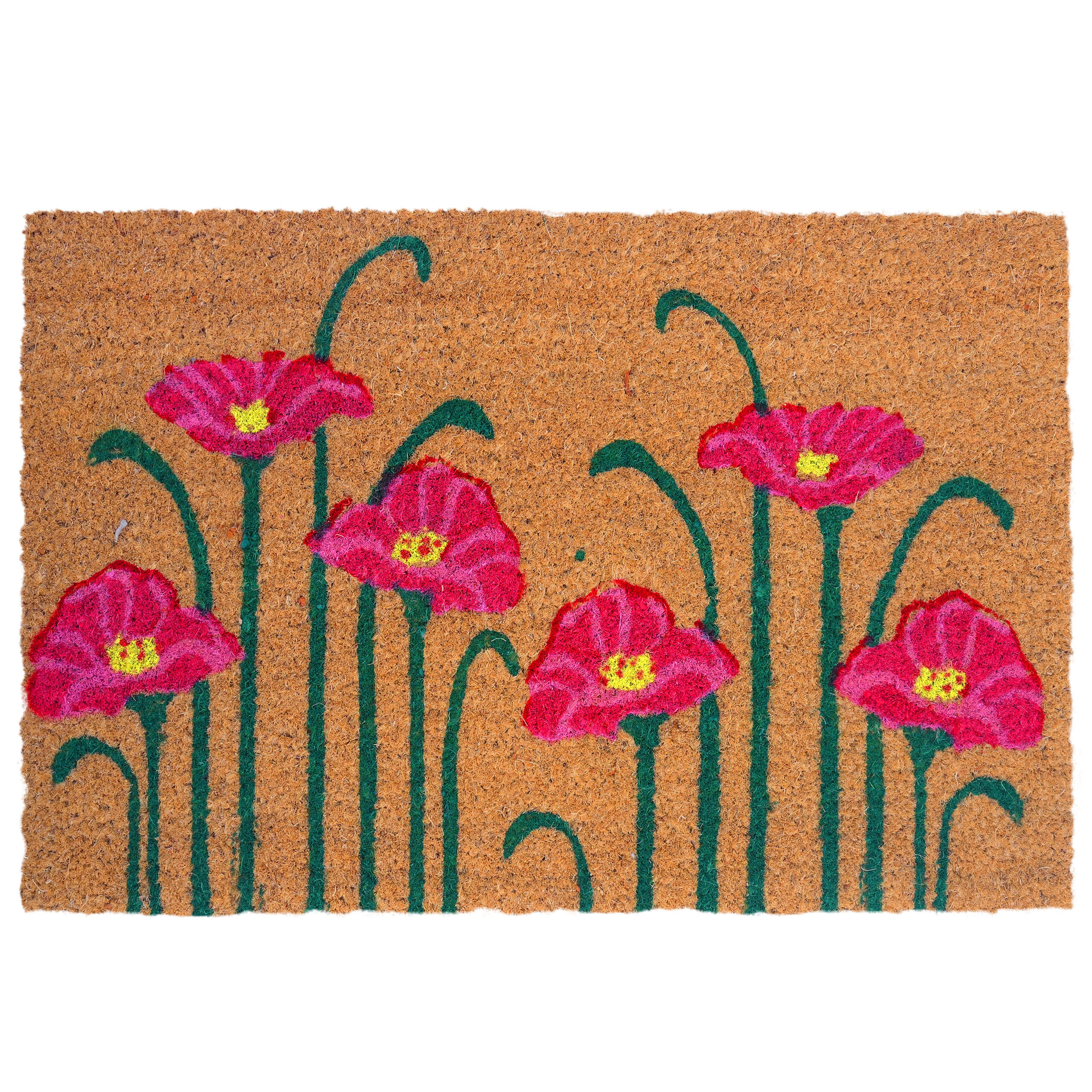 Relaxdays ROHOŽKA Přírodní kokos protiskluzová rostlinný motiv 60x40 cm