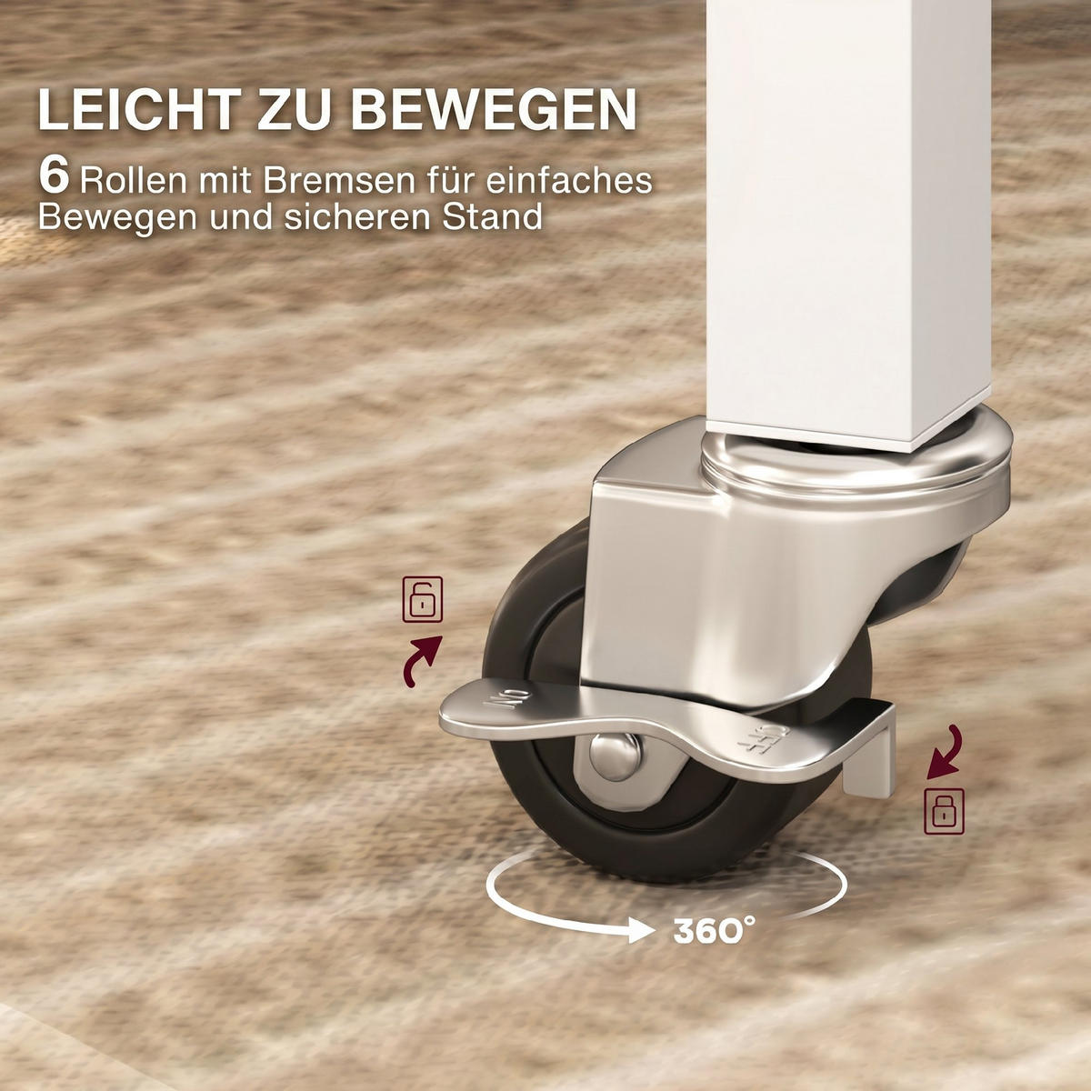 KLAPPTISCH Spanplatte, Stahl Eiche - Eichefarben/Weiß, Holzwerkstoff/Metall (120/80/73cm) - HOMCOM