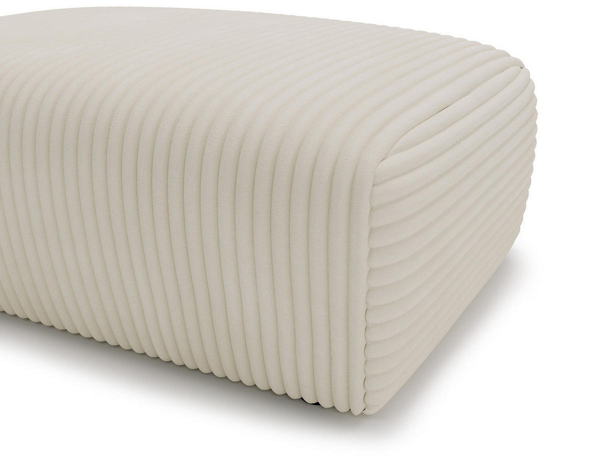 POLSTERHOCKER - Cord - Beige/Schwarz, Kunststoff/Textil (110/40/72cm) - home24