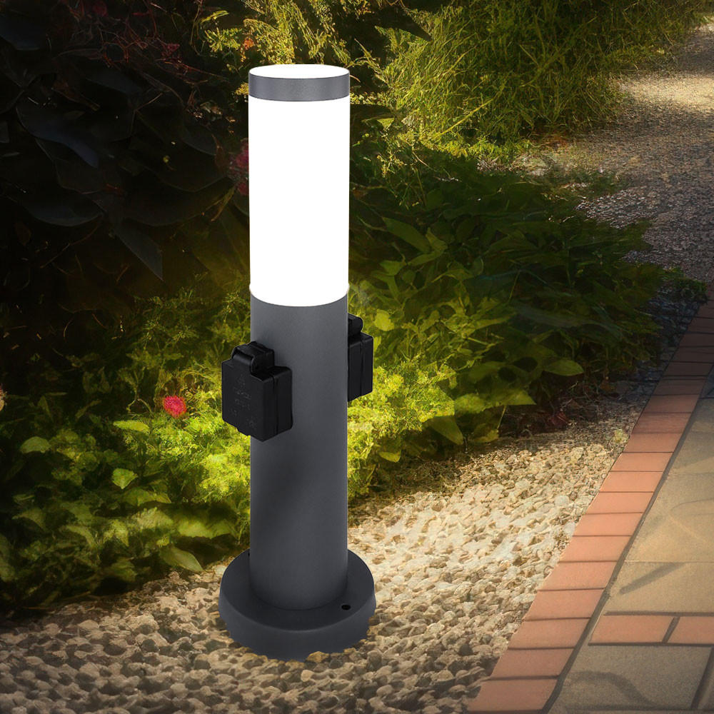 LED WEGELEUCHTE Edelstahl Anthrazit BOSTON - Anthrazit, Kunststoff/Metall (12.7/45/12.7cm)