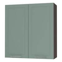 KÜCHENHÄNGESCHRANK Kvantum W4/90 Mint Matt / Lava Matt 90 / 32,5 / 96cm - Dunkelgrau/Mintgrün, Holz/Holzwerkstoff (90/96/32.5cm) - Feldmann-Wohnen