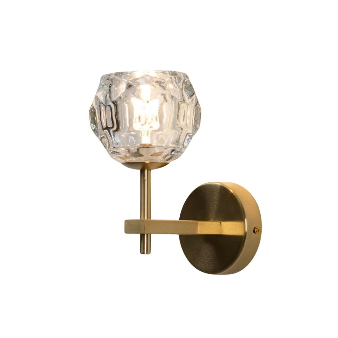 WANDLEUCHTE Vilamo, Gold / Messing, 21cm - Goldfarben, Glas (10.1/21/18cm) - KOSILUM