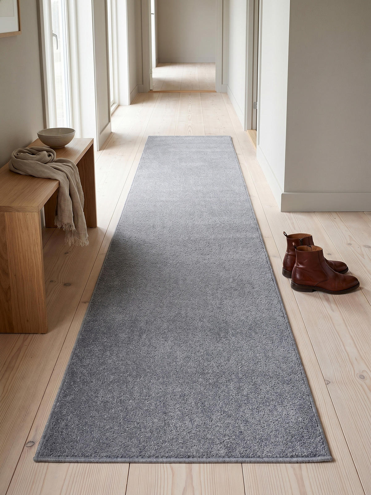 TEPPICH Kurzflor MAIN in Hellgrau, einfarbig, 60 x 100 cm - Grau, Textil (60/100cm) - KADIMA DESIGN