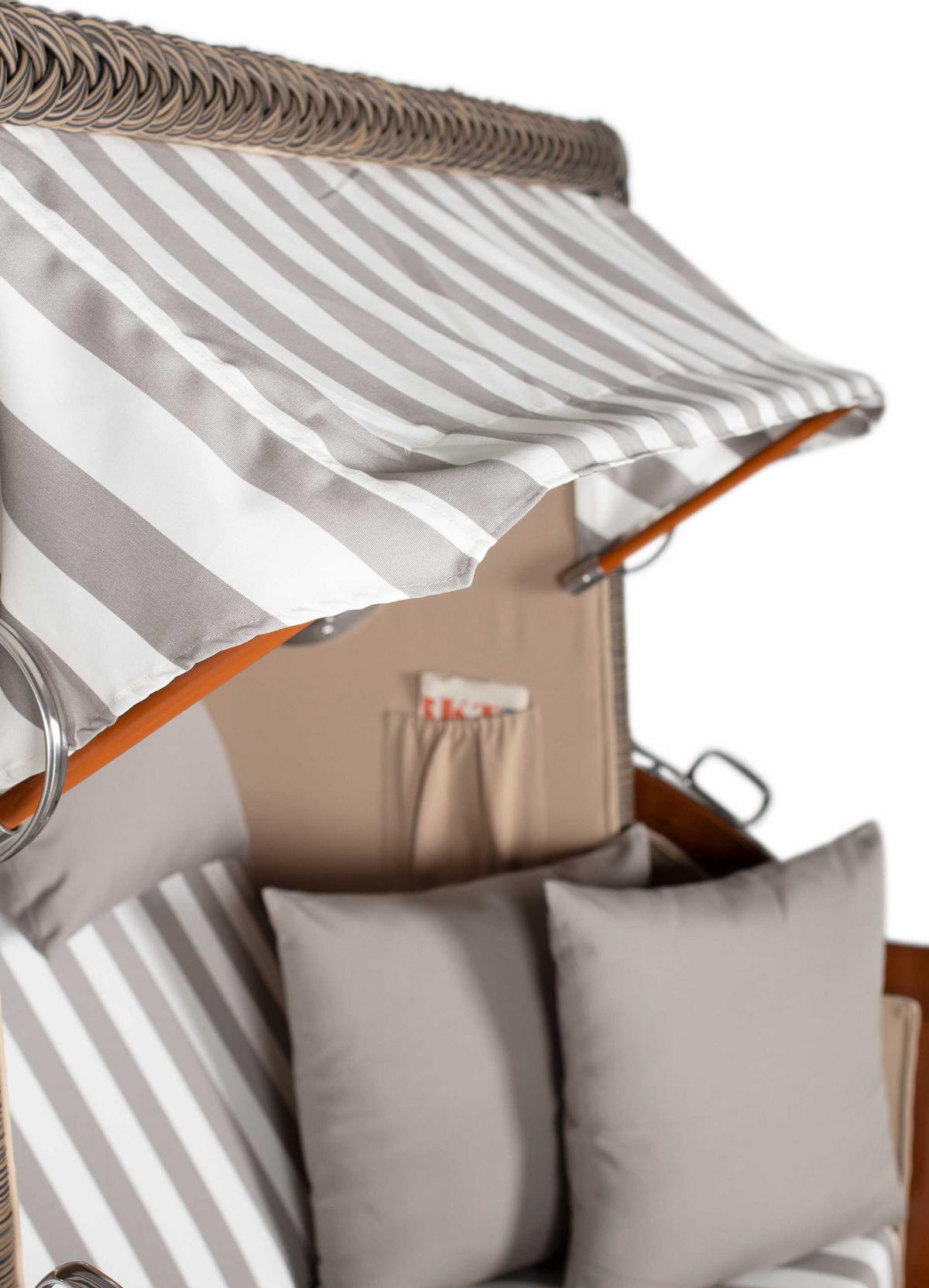 STRANDKORB XXL Düne Grande 2,5 Sitzer - Braun/Grau, Metall (142/170/95cm) - Mr. Deko