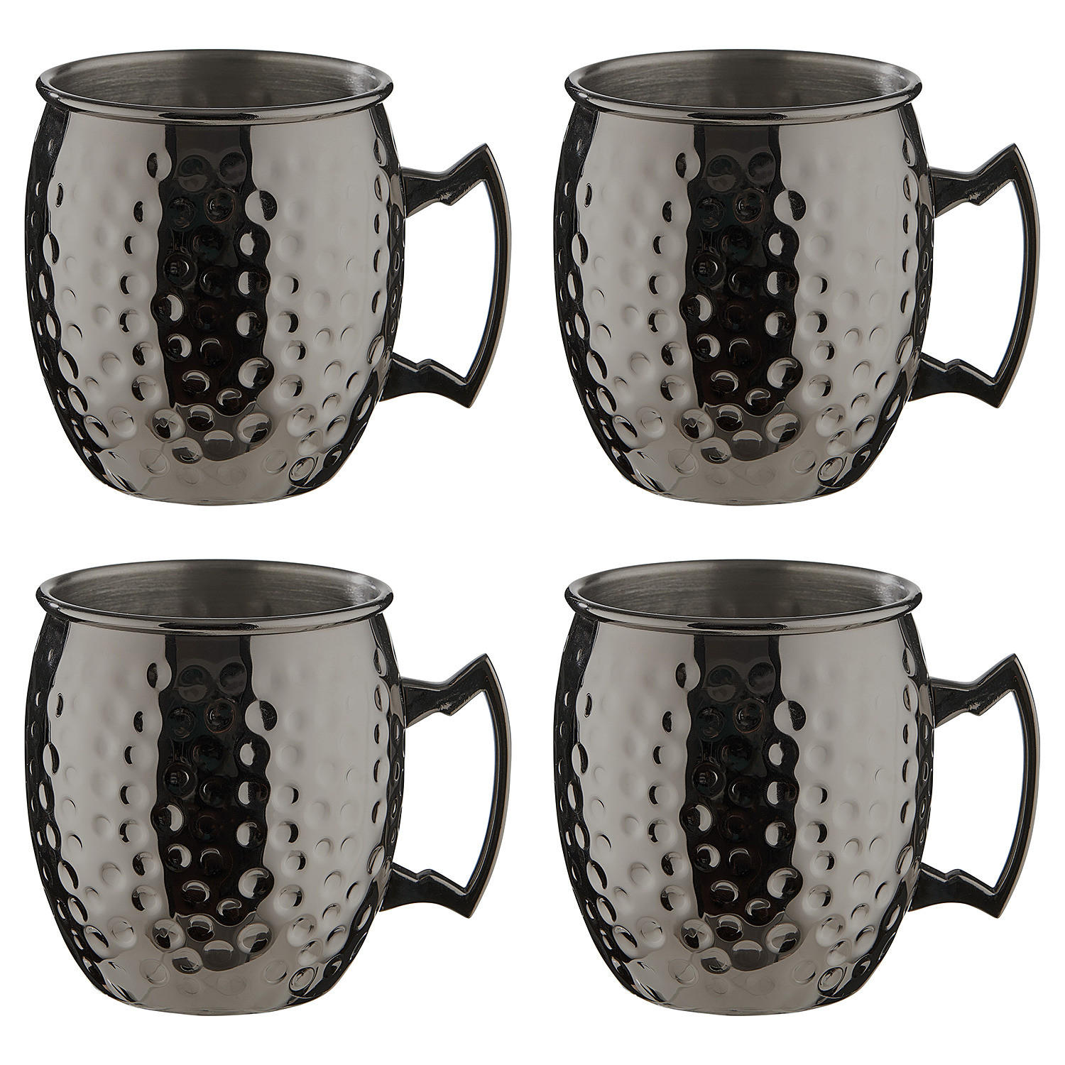 BECHER (4er Set) Moscow Mule - Schwarz, Metall (0.47L) - BUTLERS