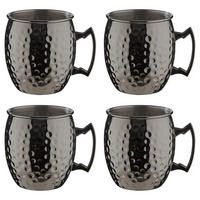 BECHER (4er Set) Moscow Mule - Schwarz, Metall (0.47L) - BUTLERS