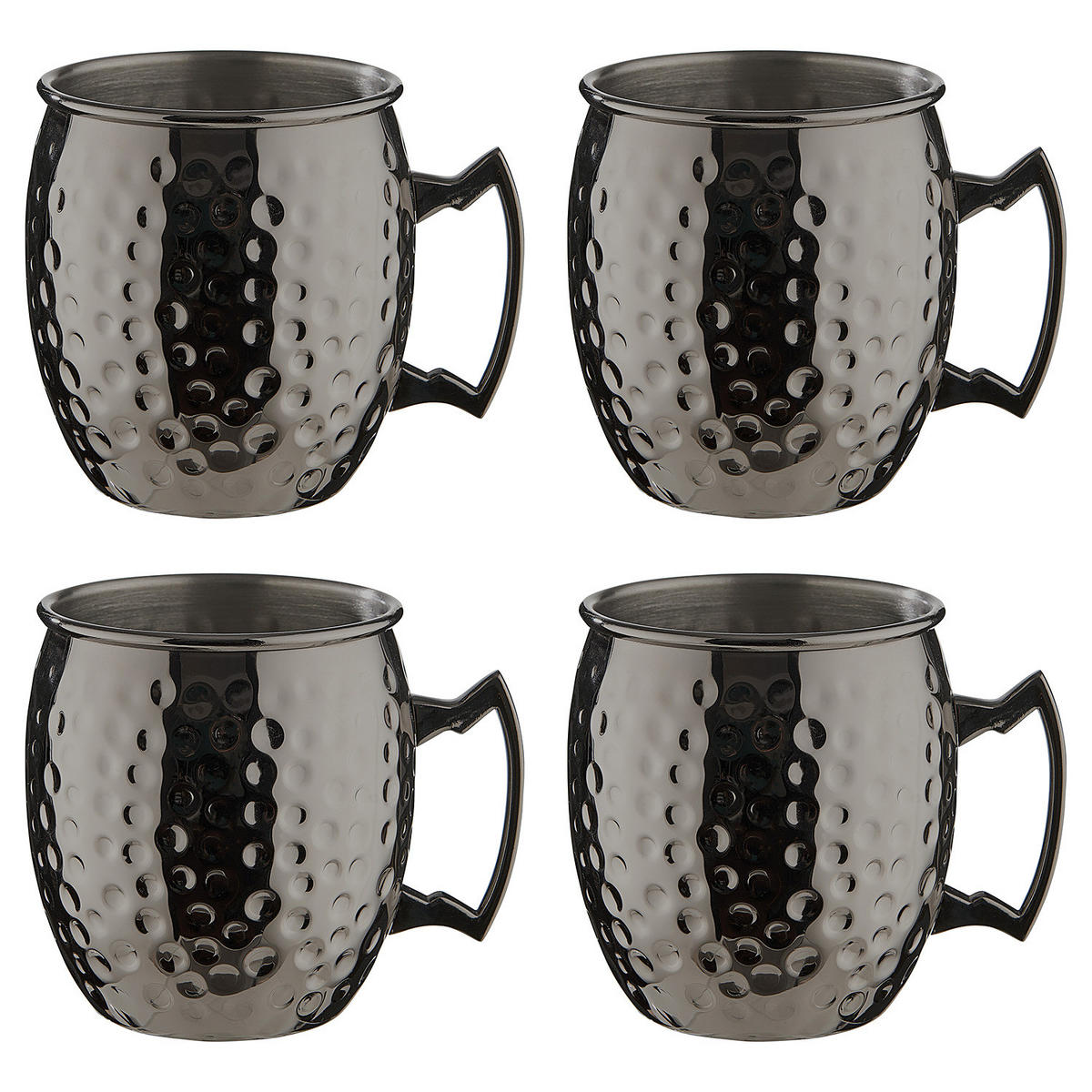BECHER (4er Set) Moscow Mule - Schwarz, Metall (0.47L) - BUTLERS