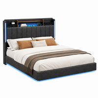 POLSTERBETT mit LED, USB und Stauraum 140x200 cm Grau - Grau, Metall (140/200cm) - Meubliv